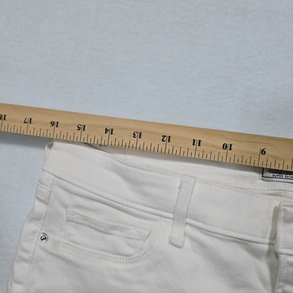 Abercrombie & Fitch Jeans Women Size 31/12 Ivory Super Skinny Low Rise Stretch - Picture 12 of 15